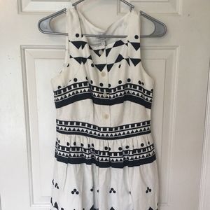 Womens Geometric Black And White JCrew Party Dress